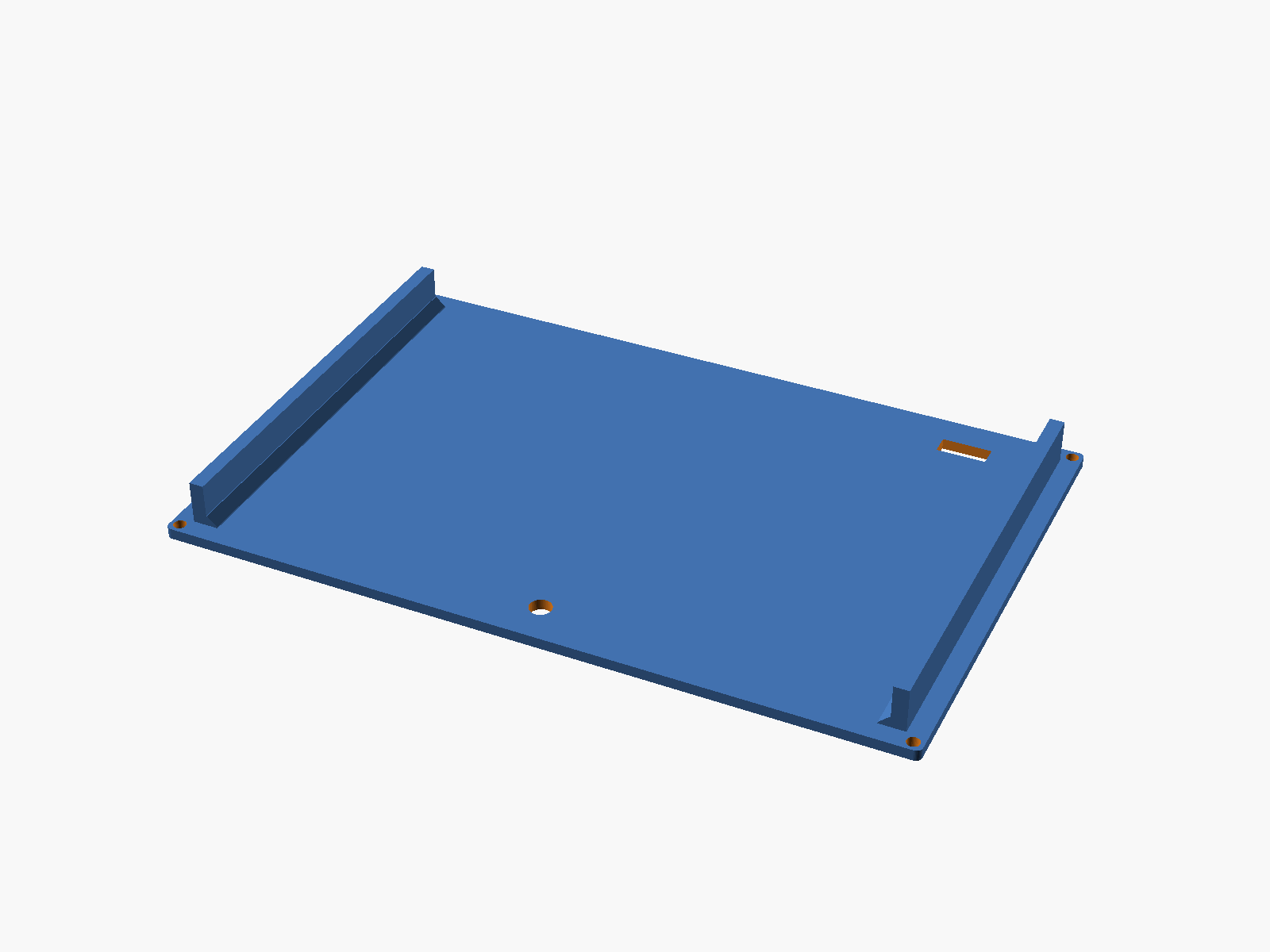 Rear of the light box showing reinforcement rails and power cutout